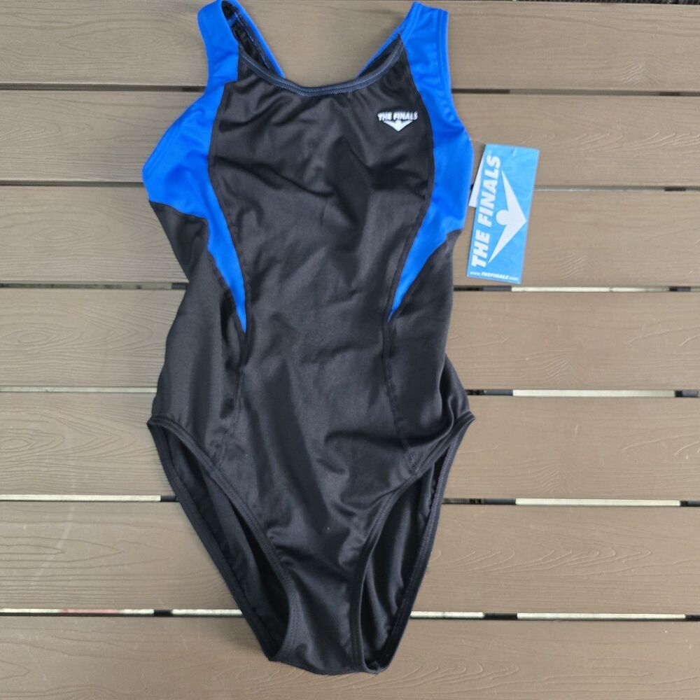 The Finals Womens Surf Waveback Swimsuit Blue/Black Swimsuit Sz 36 New